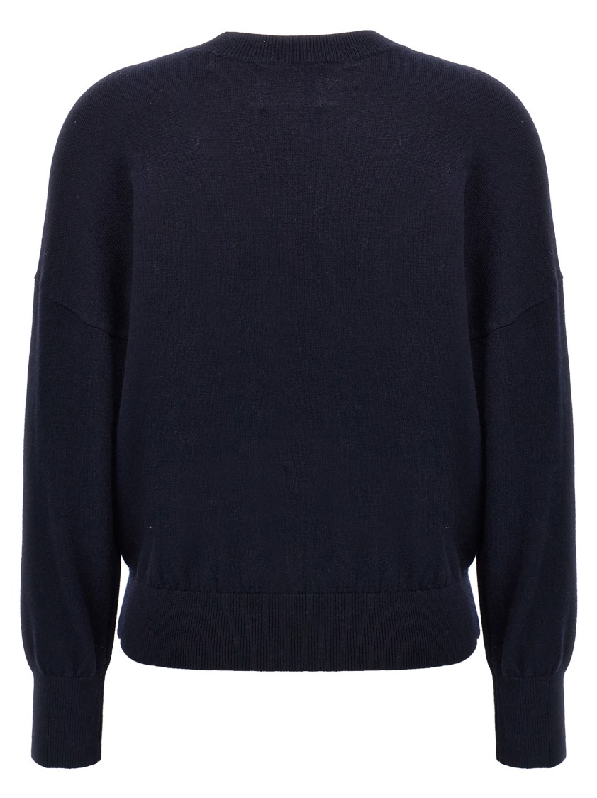 Isabel Marant Étoile Contrast Jacquard Logo Cotton-wool Blend Sweater In Blue
