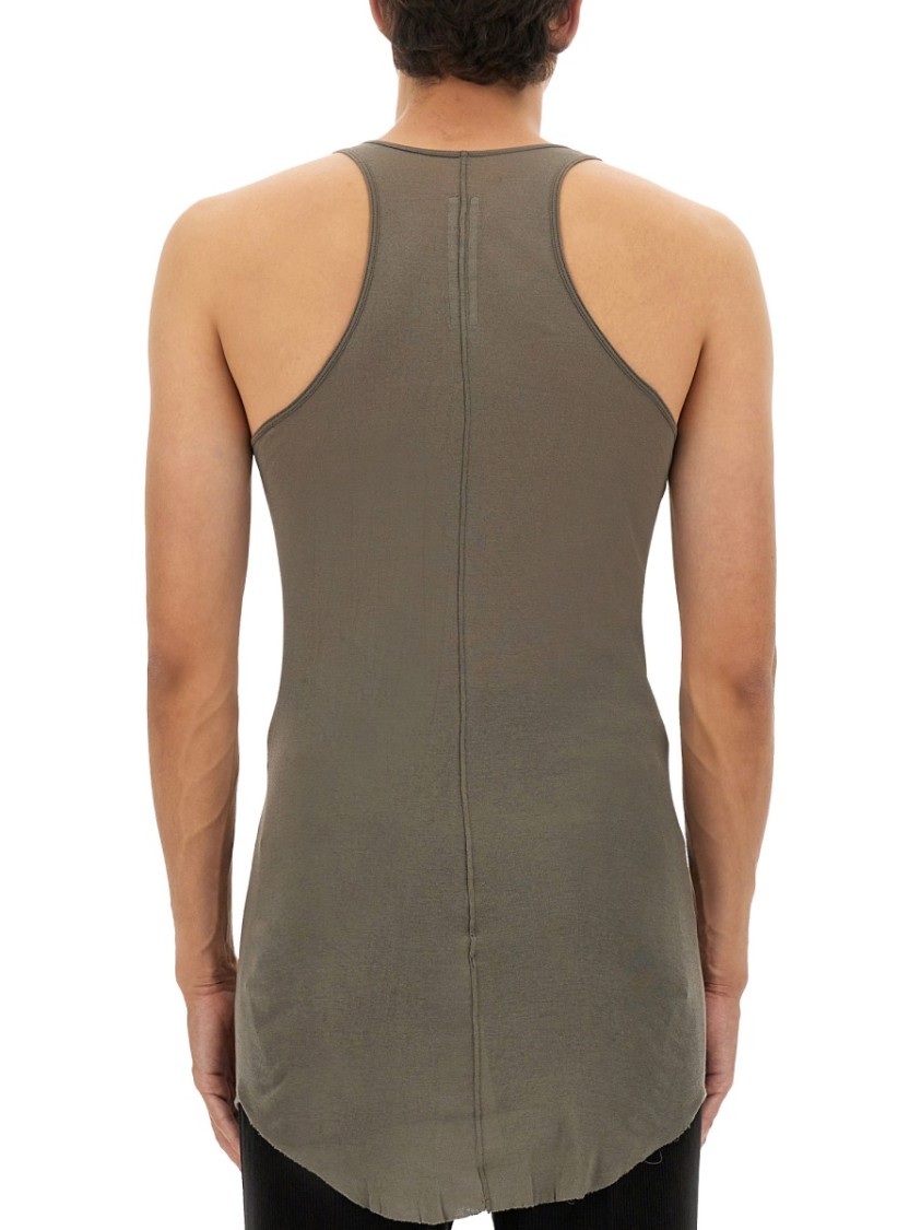 Rick Owens Longline Racerback Scoop Neck Sleeveless T-shirt In Green