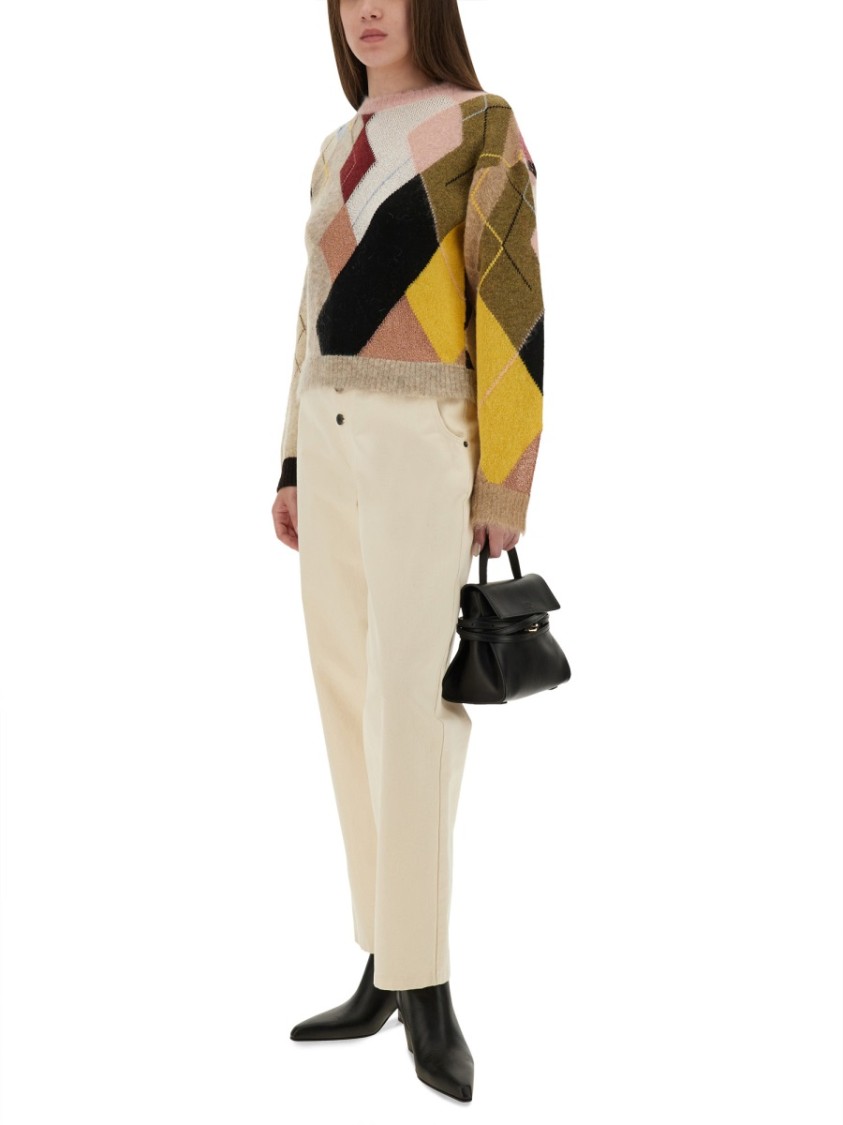 Moschino Trousers With Belt Loops And Pockets In Neutral