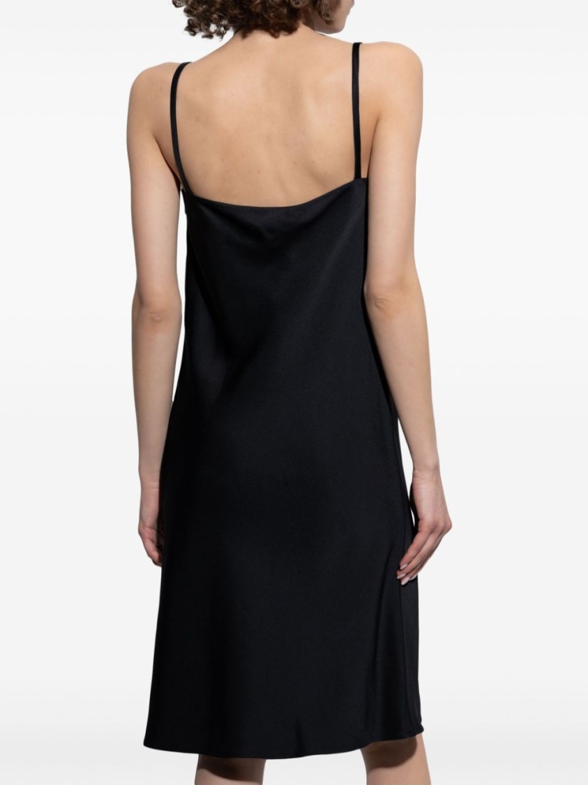 Versace Black Cowl Neck Mini Dress In Black