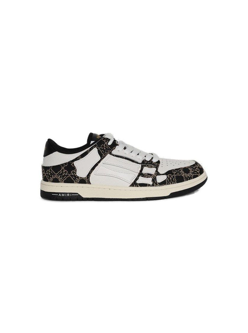 Amiri Quad Skel Panelled Leather Snekaers
