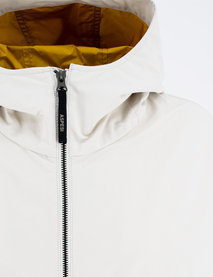 Aspesi Ice-colored Jacket With Contrasting Lining In Neutrals
