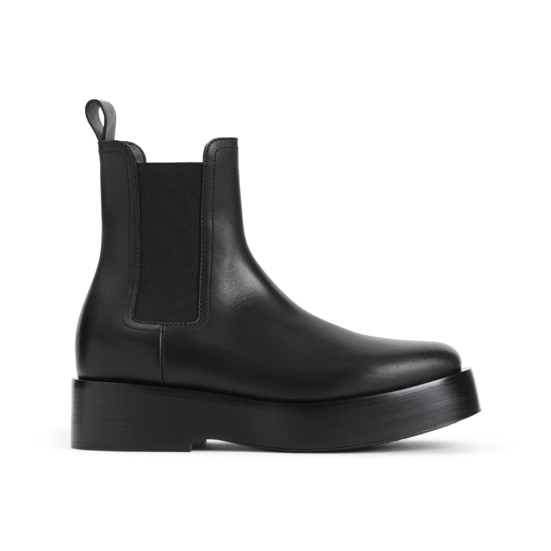 Shop Bottega Veneta Chunky Platform Boots With Rounded Toe Design In Black