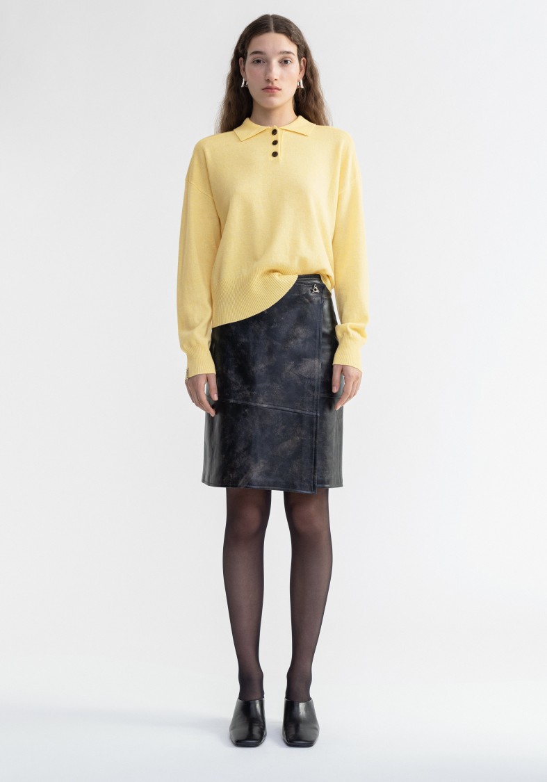 Shop Aeron Regina - Pure Merino Wool Polo Sweater In Neutrals