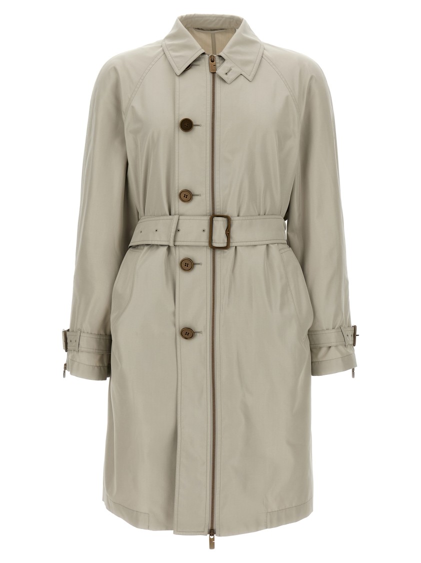 Burberry Car Coat Silk Coats And Trench Coats Gray