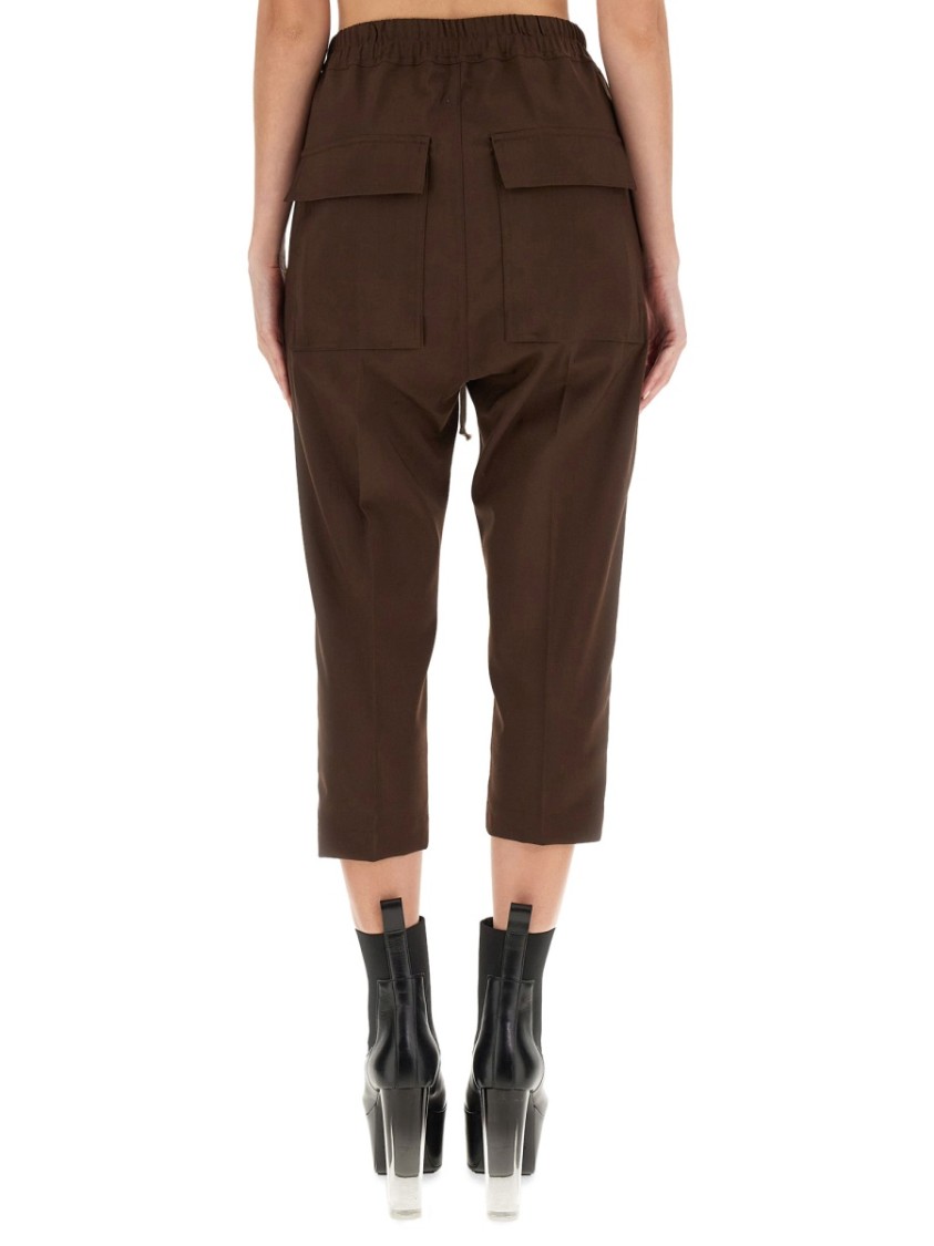 Rick Owens Women Drawstring Astaires Cropped Pants In Brown