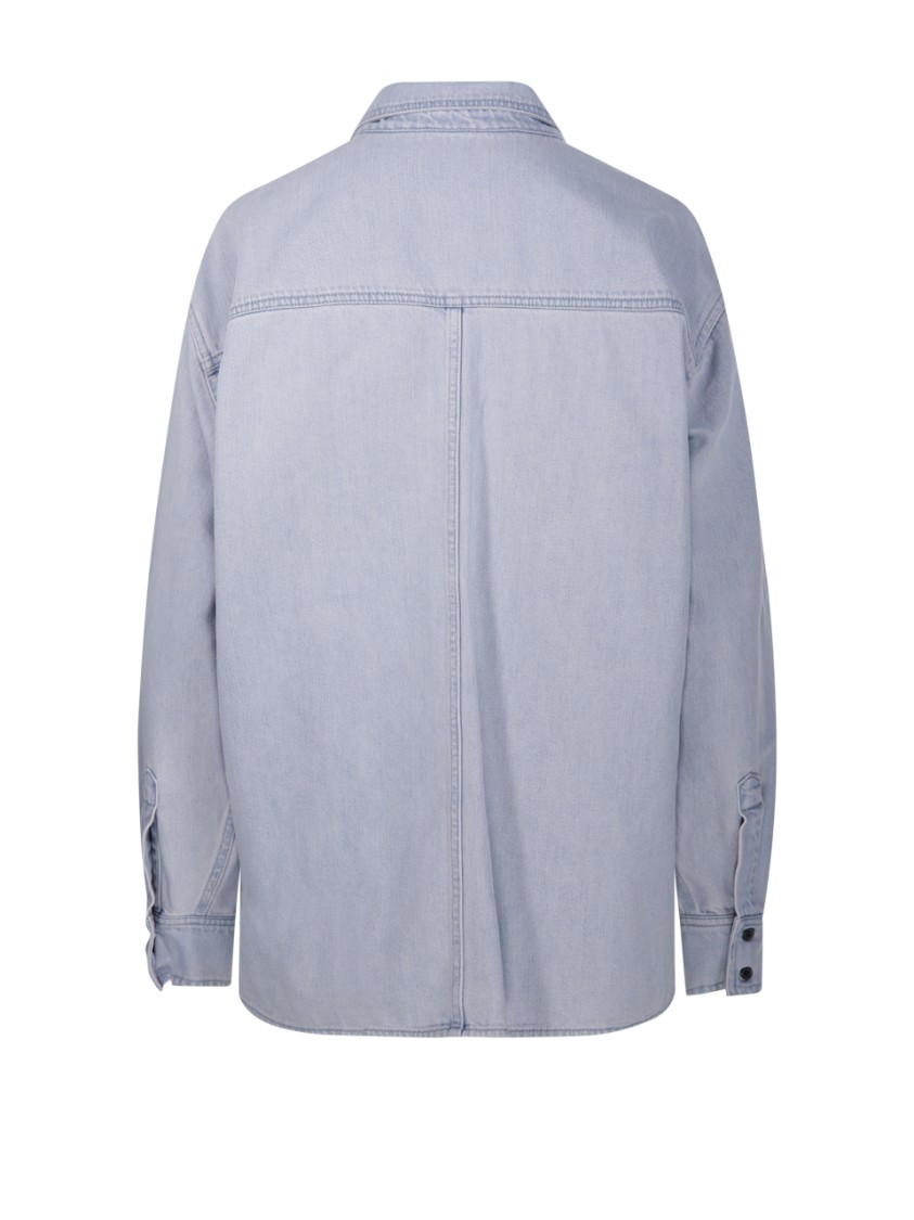 Isabel Marant Étoile Gb Long Sleeves Collared Neck Chest Pockets In Blue