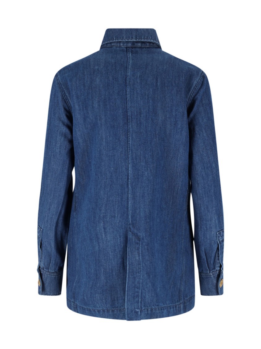 Shop Valentino Denim 'sahariana' Jacket – Blue