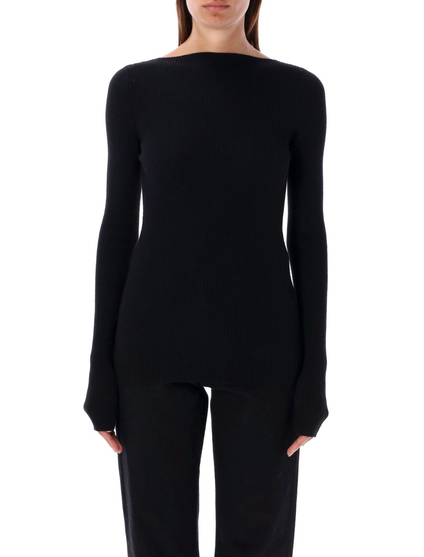 Rick Owens Black Boat Neck Top