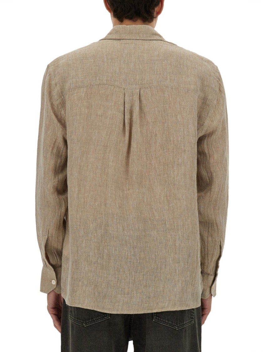 Our Legacy Textured Fabric Long Sleeves Chest Pocket Shirt In Nude