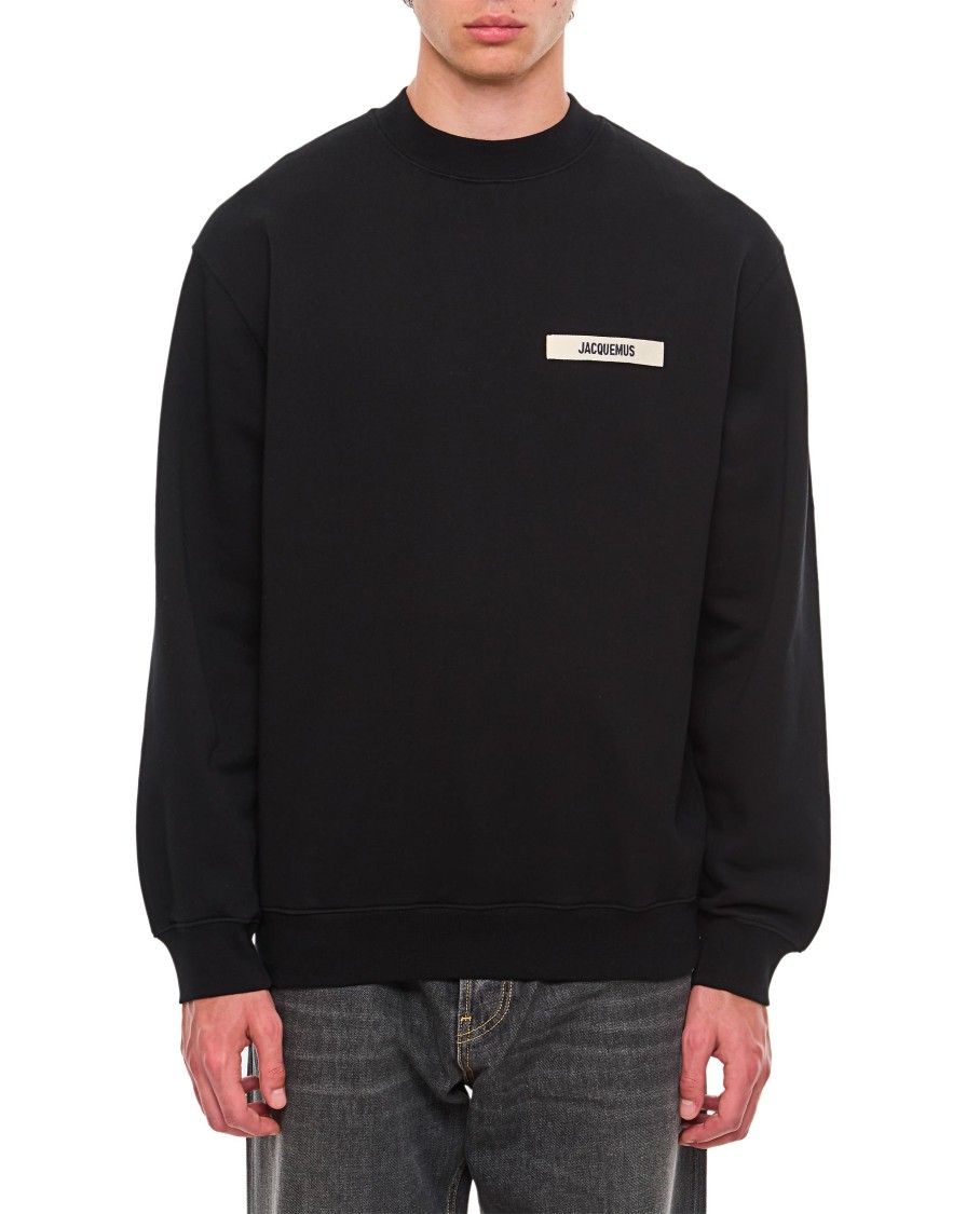 Jacquemus Crewneck Sweatshirt With Subtle Logo Detailing In Black