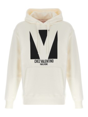パーカー・フーディ Valentino Garavani Brushed Cotton Hoodie Valentino Garavani - Cotton hoodie black - The Corner