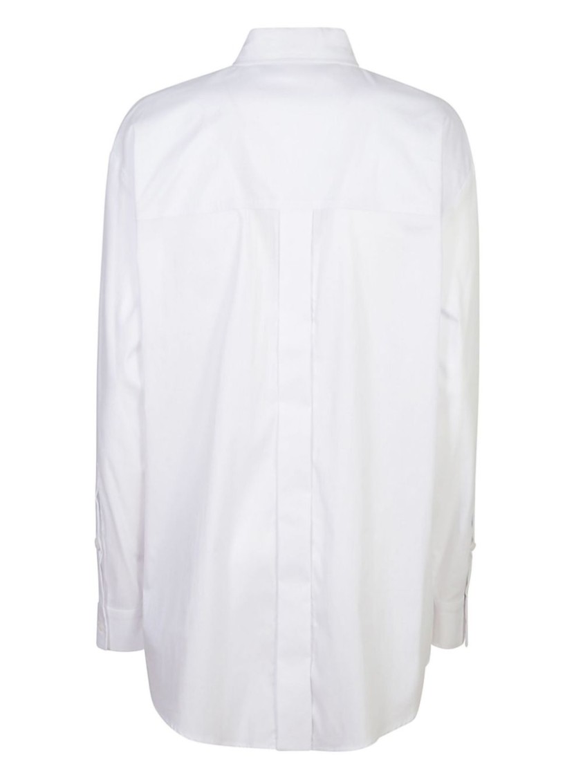 Just Cavalli Elegant Long Sleeve Shirt With Premium Cotton Blend And Subtle Embroidery In White