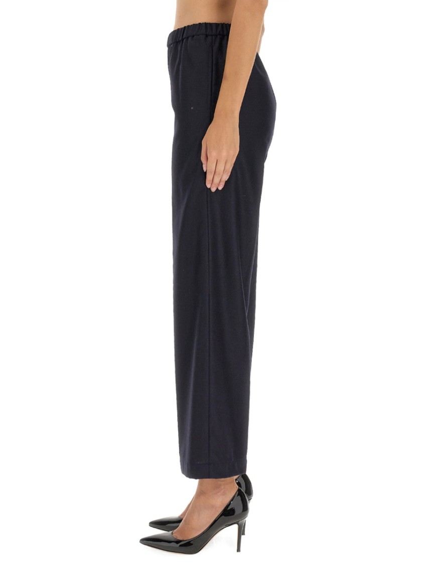 Aspesi Tailored High-waist Pants With Wide Legs In Blue