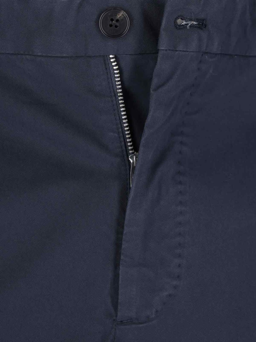 Incotex Straight Trousers With Pleated Front And Pockets In Blue