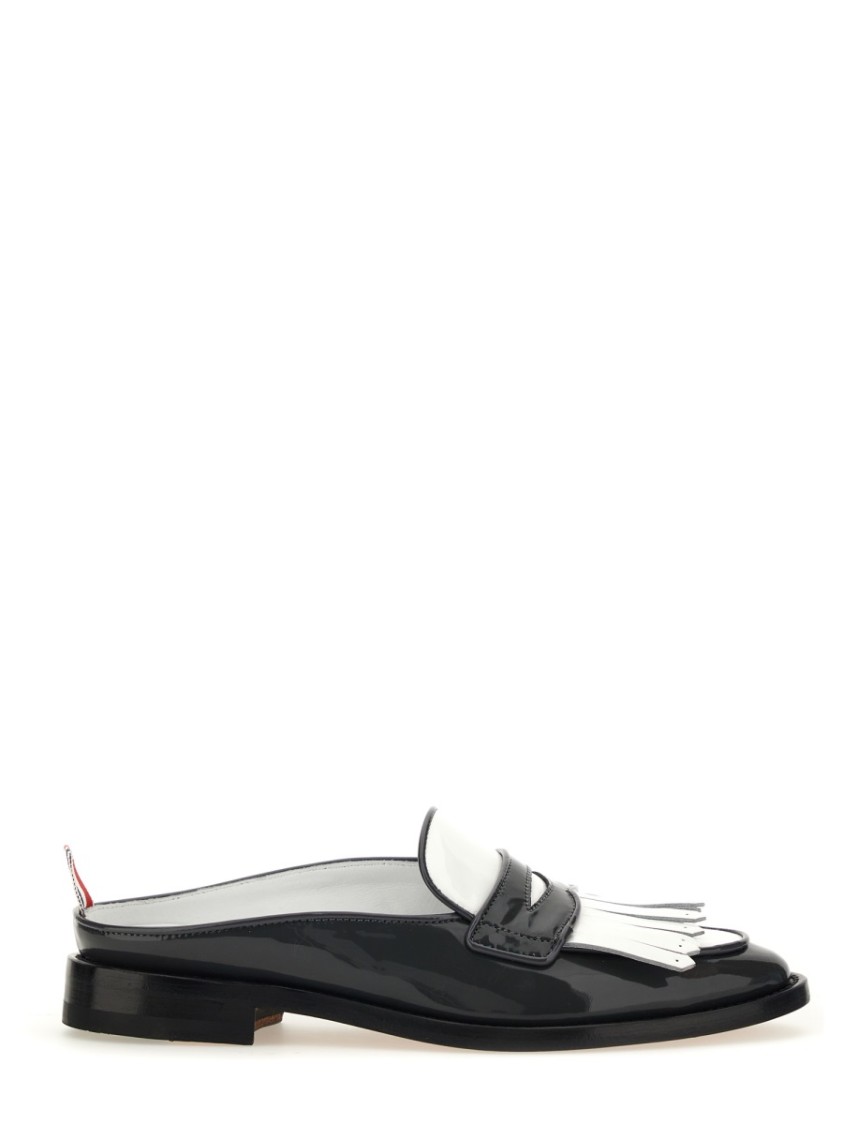 Thom Browne Varsity Penny Loafer With 2 Cm Heel In Black