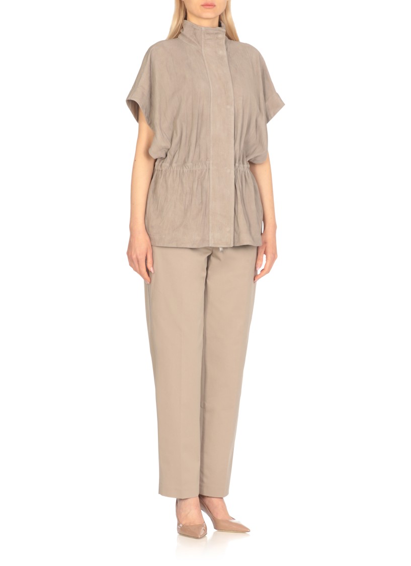 Shop Fabiana Filippi Grey Suede Leather Vest