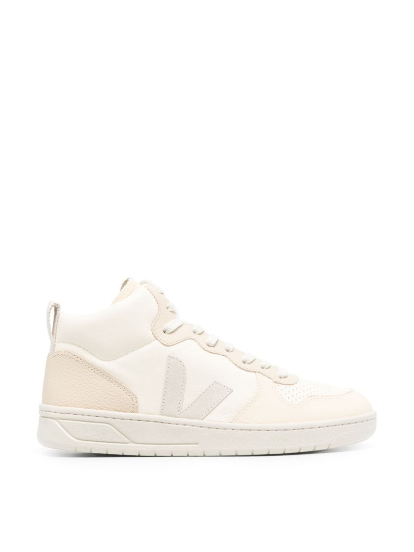 Veja V-15 Chromefree Leather Sneakers In Neutral