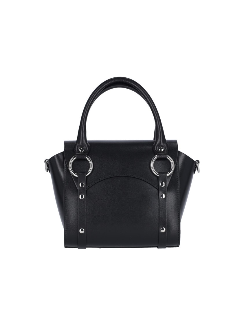 Vivienne Westwood Structured Black Handbag With Iconic Logo Detail