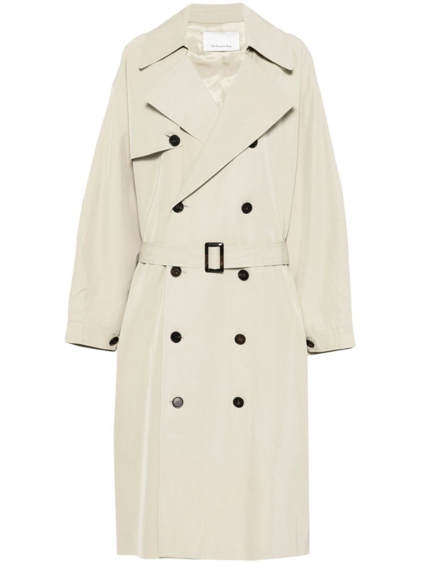 The Frankie Shop Mavis Trench Coat In Neutral