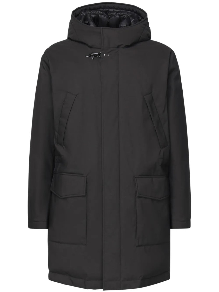 Fay Hooded Padded Coat In Black
