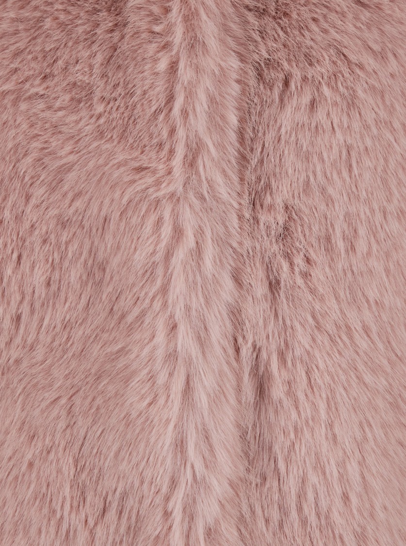 Plain Fake Fox Fur Jacket In Pink