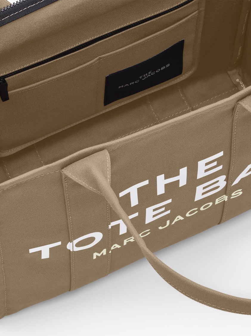 Marc Jacobs Cotton Logo-printed Tote Bag With Double Handles In Brown