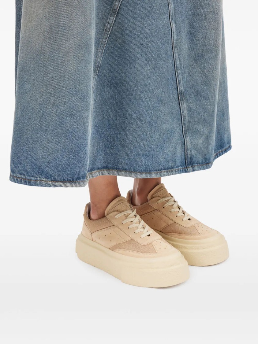 Mm6 By Maison Margiela Beige Calf Leather And Suede | THE LIST