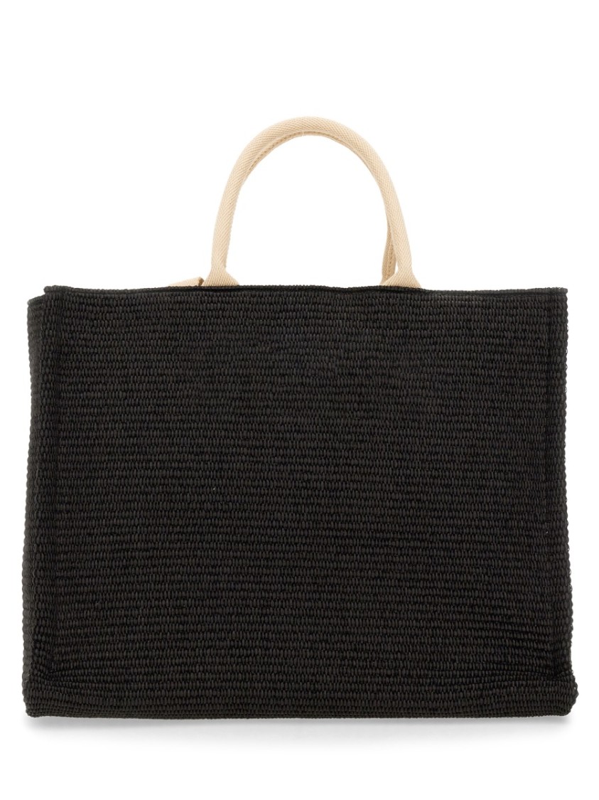 Marni Large Raffia Effect Fabric Tote Bag