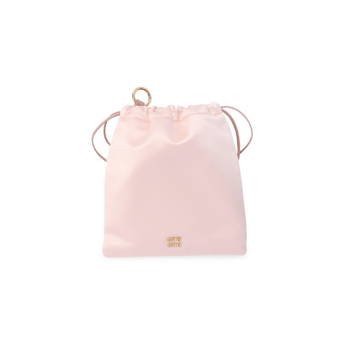 Miu Miu Silk-viscose Blend Clutch With Drawstring Closure In Pink