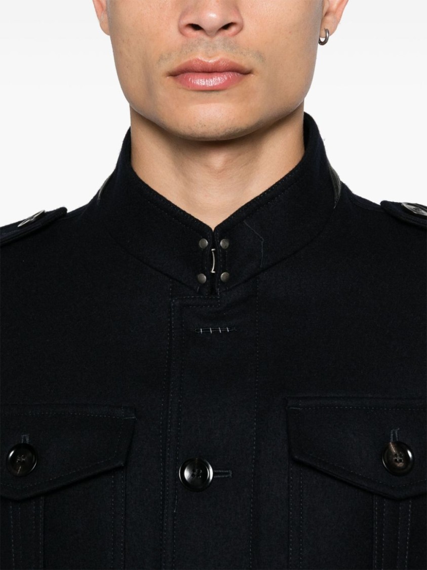 Tom Ford Japanese Light Felt Stand Collar Overshirt Casual