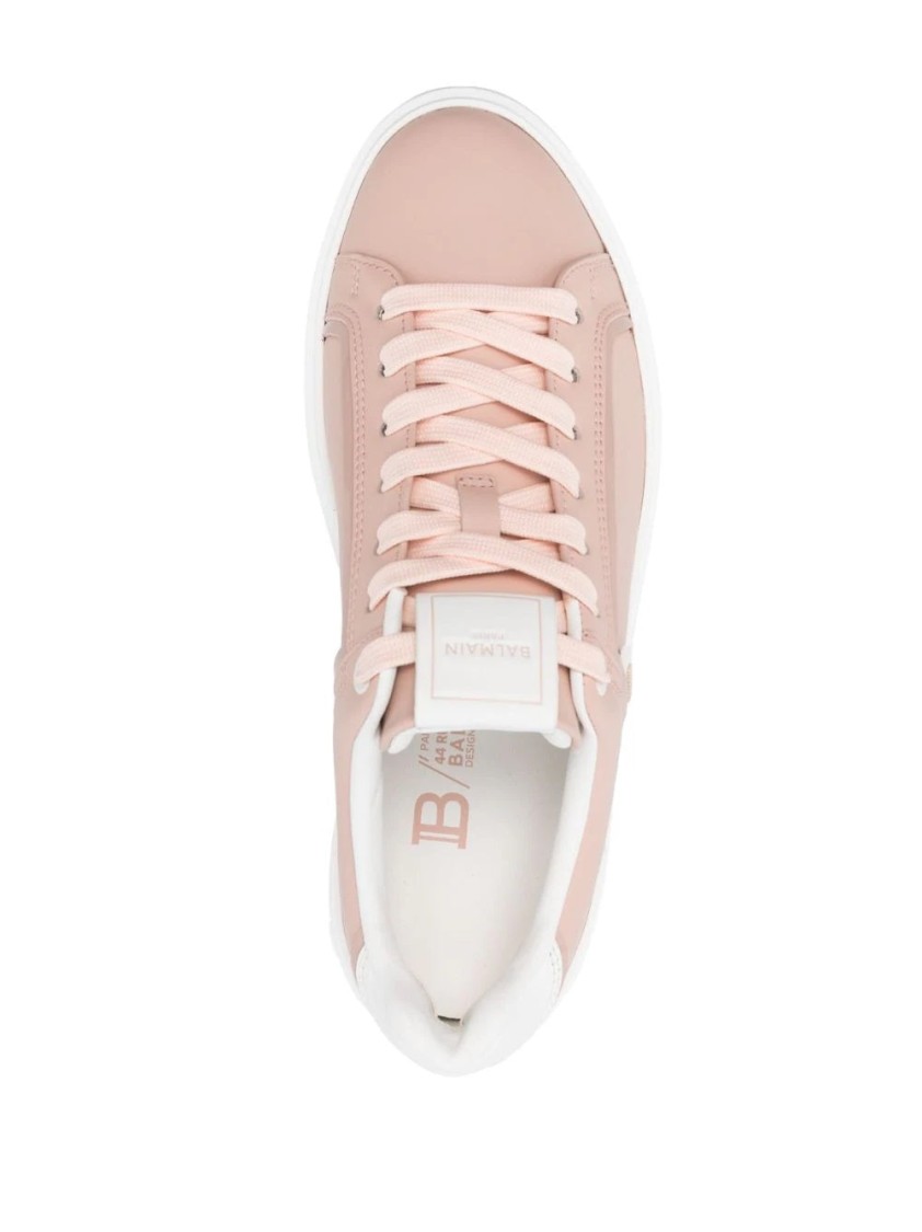 Balmain B Court-perforated Sneakers In Neutral