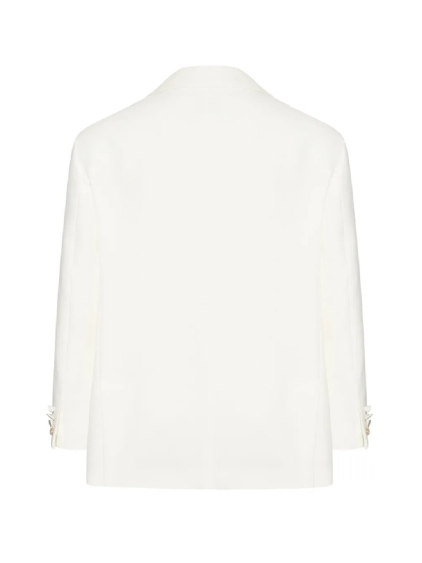 Max Mara Double-breasted Tailored Blazer With Notched Lapels In White