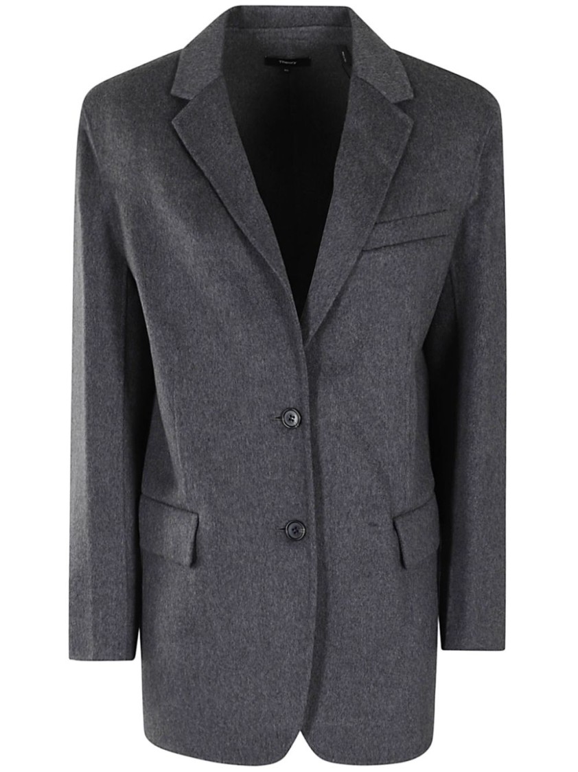 Theory Wool And Cashmere Blazer In Grey