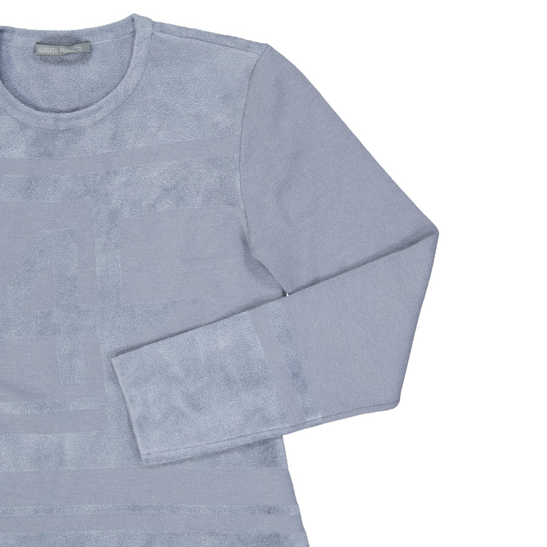 Shop Alberta Ferretti Virgin Wool Dress In Grey