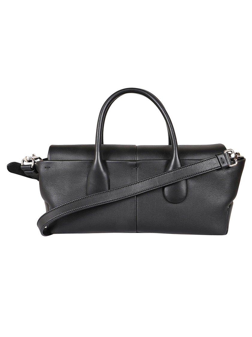 Tod's Structured Leather Handbag With Dual Handles In Black