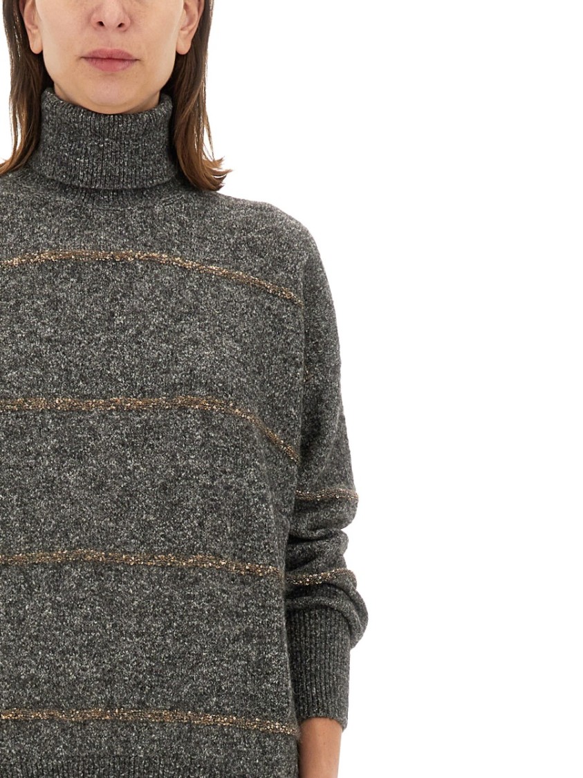 Shop Brunello Cucinelli Turtleneck Shirt In Grey