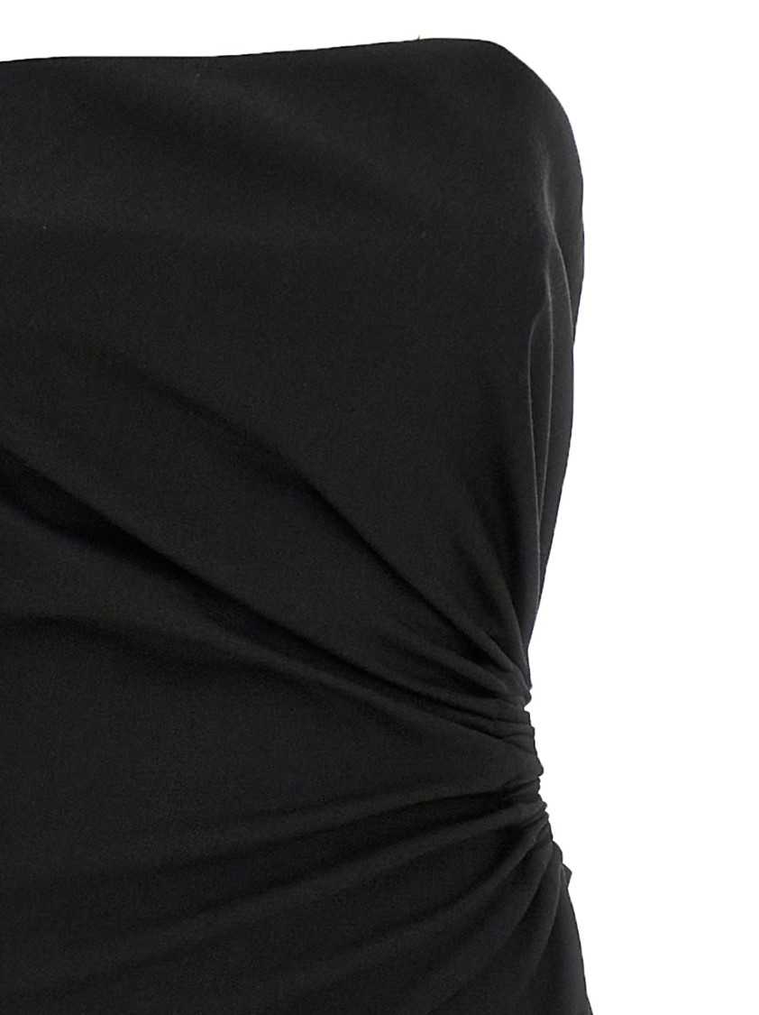 Max Mara Wool-mohair-silk Bustier Maxi Dress In Black