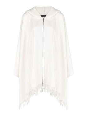 ポンチョ・ケープ Fabiana Filippi Textured White Cape With Cozy Hood Fabiana Filippi Textured White Cape With Cozy Hood | THE LIST