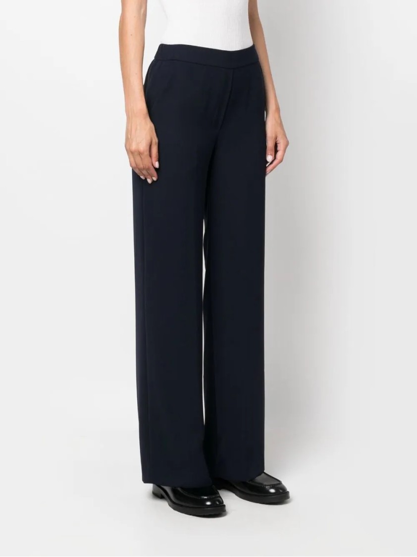 P.a.r.o.s.h Elasticated-waistband Straight-leg Trousers In Black
