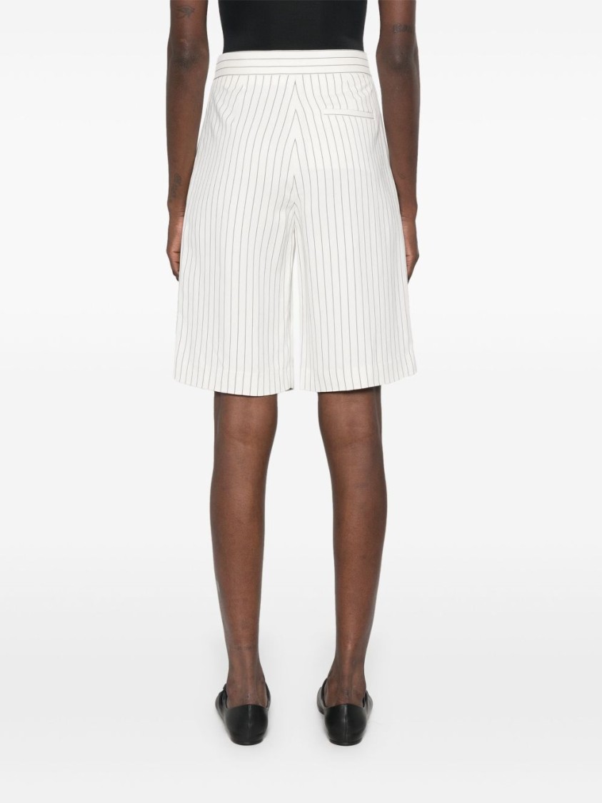Shop Loulou Studio White Striped Shorts