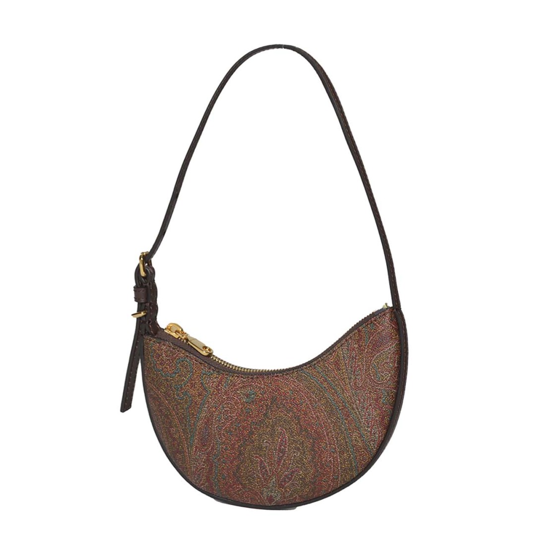 Etro Essential Mini Hobo Bag In Brown Cotton