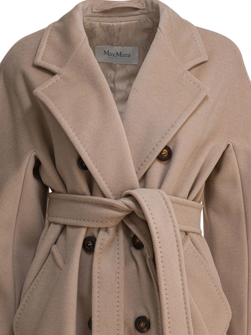 Max Mara Relaxed Fit Wool-cashmere Coat With Kimono Sleeves In Brown