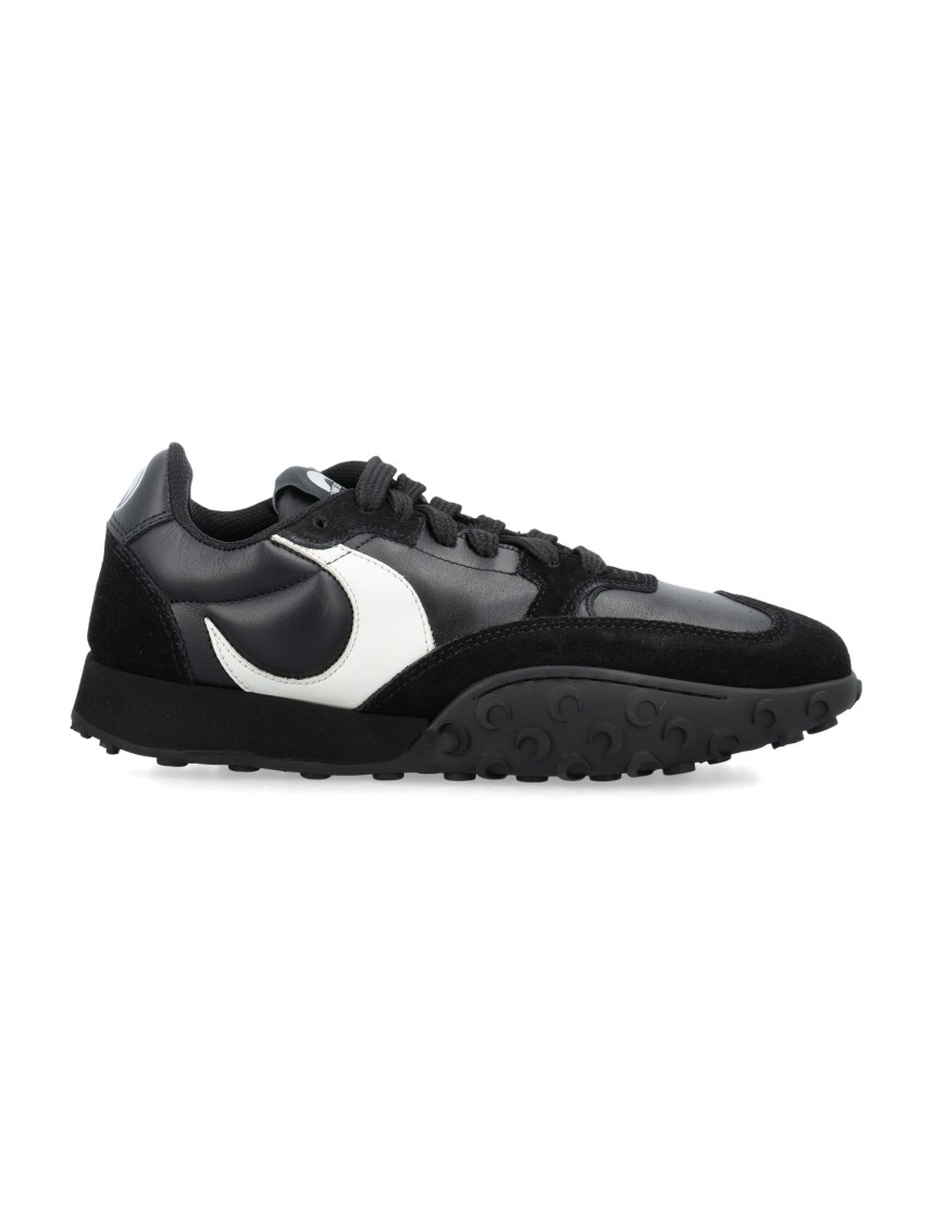 Marine Serre Man Sneakers Black Size 9 Leather