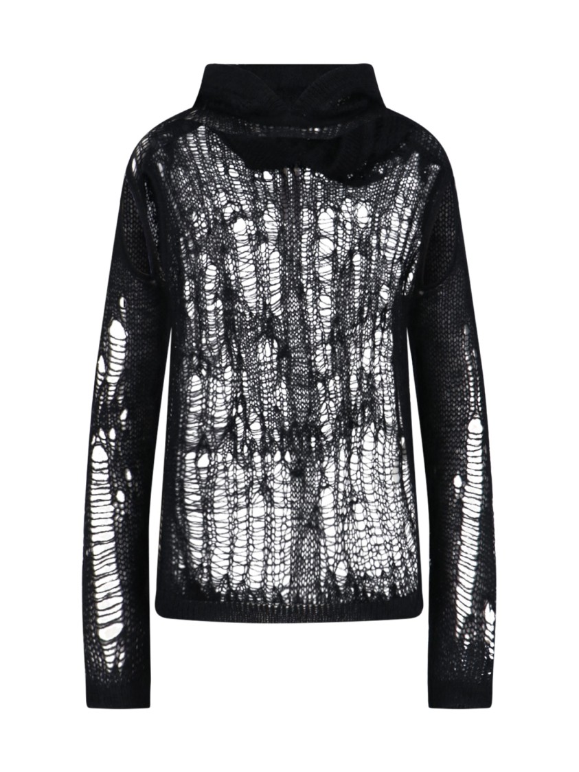Rick Owens Spider Hoodie Sweaters And Cardigans Black