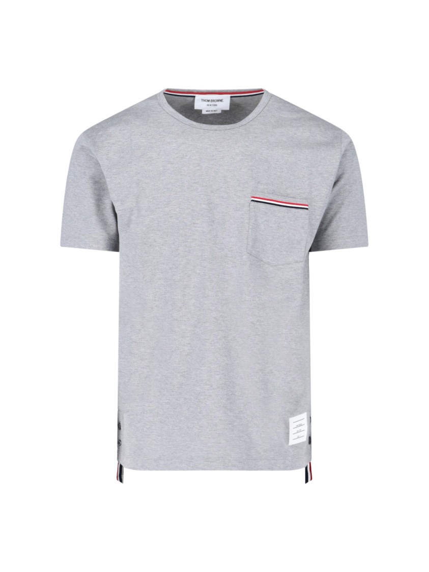 Thom Browne Tricolor Detail T-shirt - Grey
