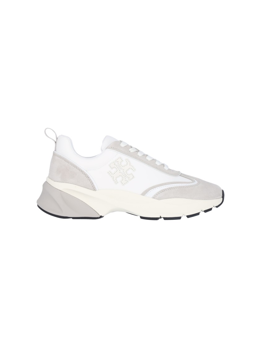 Tory Burch White Leather 'good Luck' Trainers – White