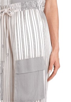 TWINSET ACTITUDE TWINSET ACTITUDE WIDE-LEG TROUSERS WITH DEEP BLUE STRIPE DESIGN