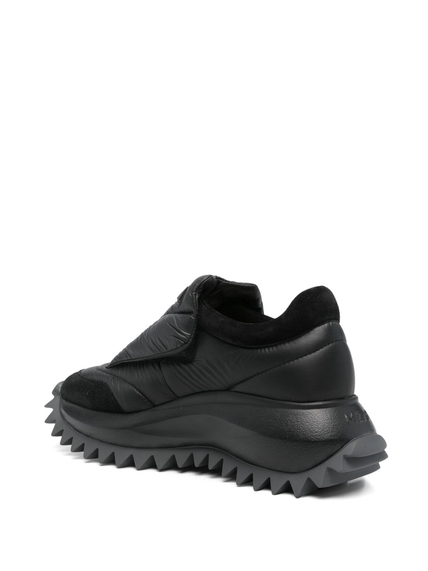 Vic Matie Vic Matié Black Wedge Sole Sneakers With Textured Upper In Black