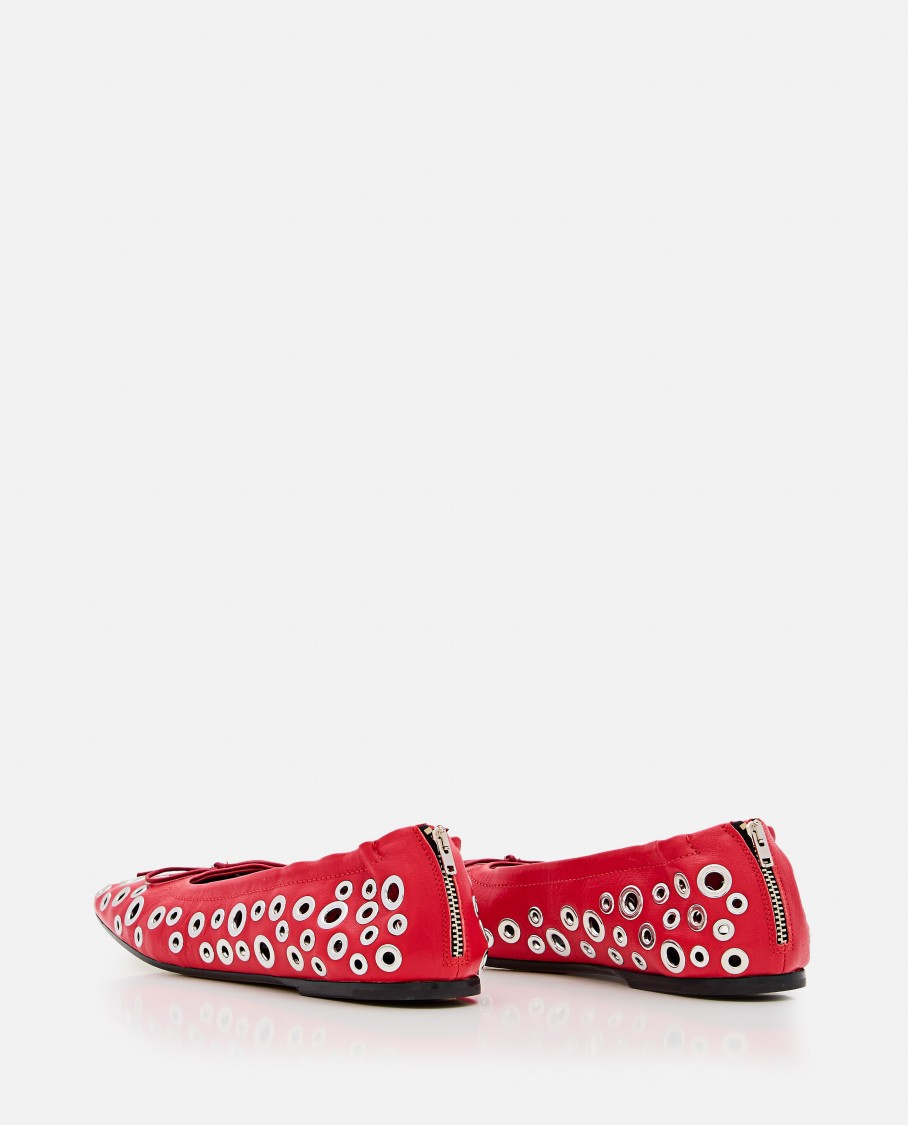 Golden Goose Amy Eyelet-embellished Nappa Ballerina Flats
